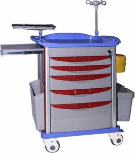 Hospital Abs Medical Emergency Crash Carts Trolley Silent Casters
