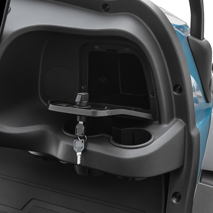 Locking glove compartment and dashboard storage