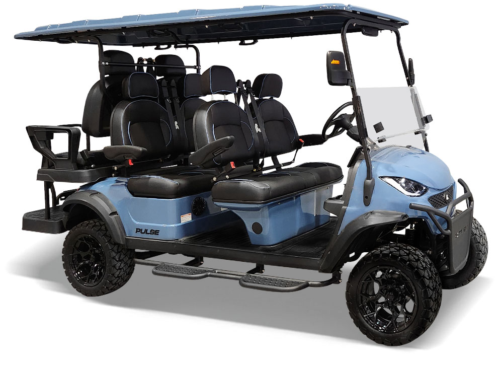 ActivEV Pulse 6 Seater Lifted Electric Cart in Anvil Blue