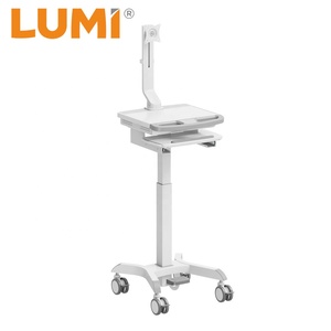 LUMI Medical Cart Height Adjustable Hospital Computer Crash Med IV Trolley