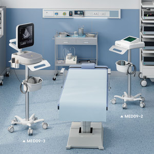 5 Casters Medical Equipment Cart Rolling Hospital Trolley for ECG